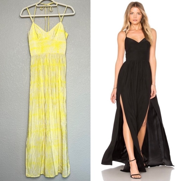 AMANDA UPRICHARD Silk Geo Batik Sleeveless Smocked Halter V-Neck Slip Dress XS - Picture 1 of 11